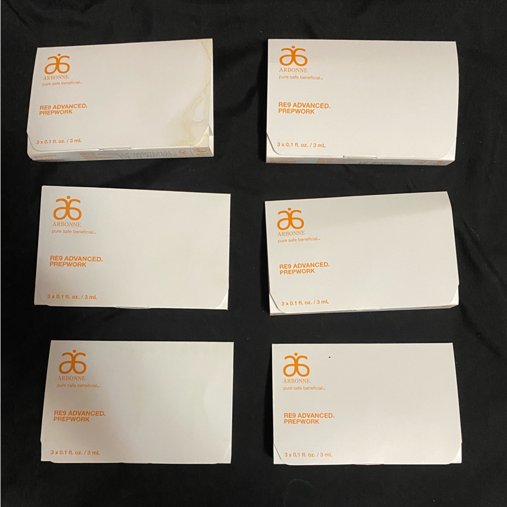 6 new Arbonne RE9 Advanced Prepwork samples